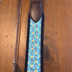 Colorful Patterned Belt with Leather Accent